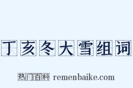 丁亥冬大雪组词是什么意思的图片